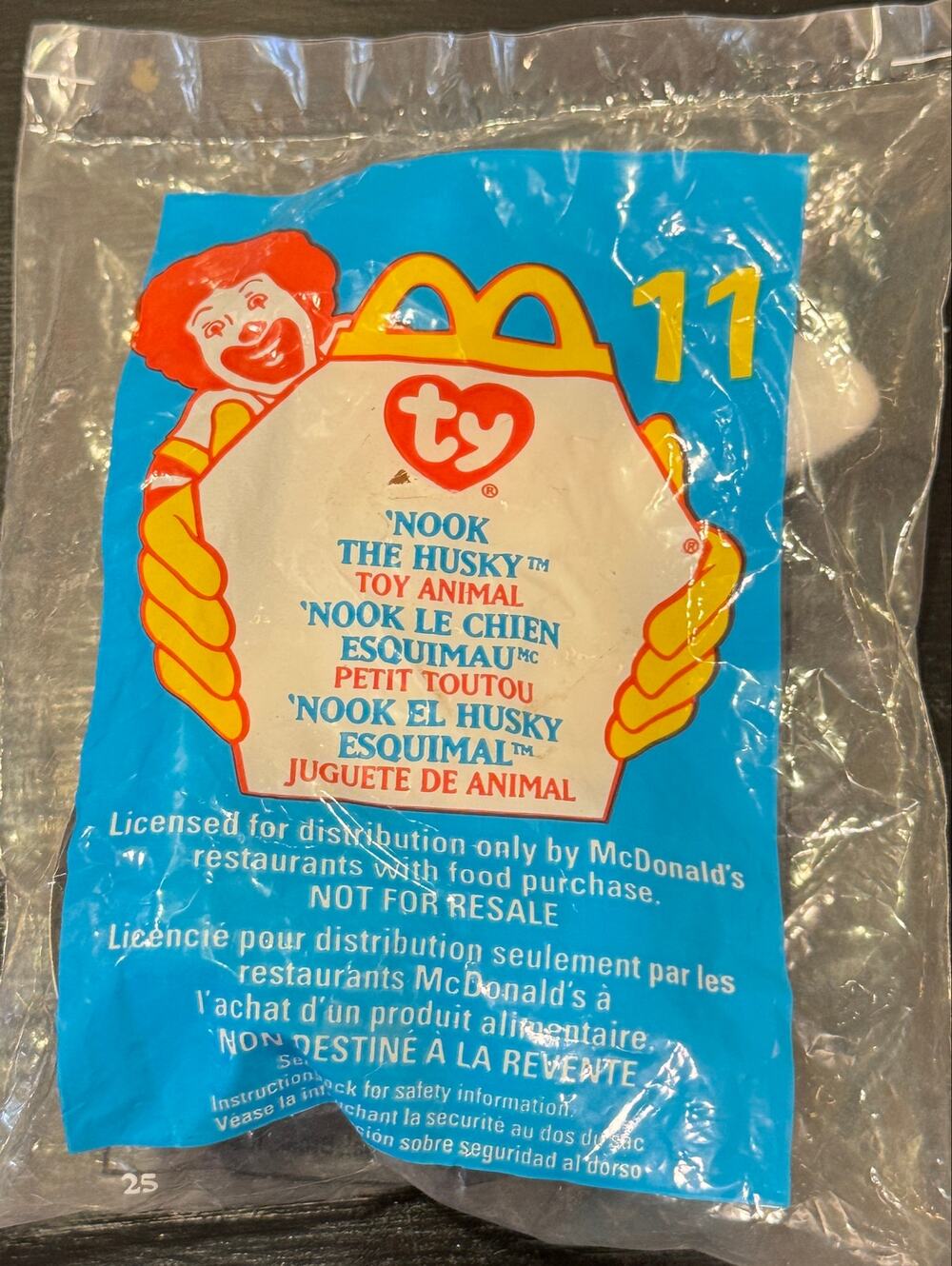 McDonald's Ty Beanie Baby 1999 Nook the Husky #11